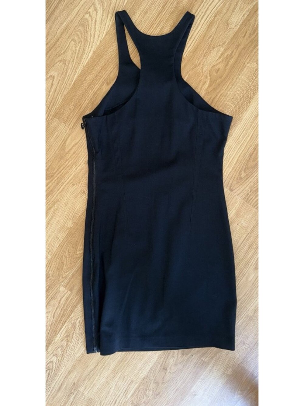 T by Alexander Wang Black Sleeveless Bodycon Dress Small Full Zip T-back 1B - Picture 9 of 13